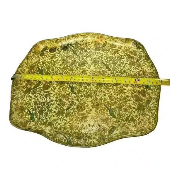 Vtg Paper Mache Serving Tray Occupied Japan Vanity Desser Tray 14 x 12 - Picture 5 of 6